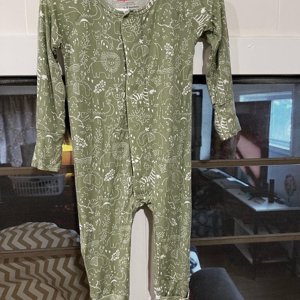 Magnetic Me Olive Safari Print Kids Footie